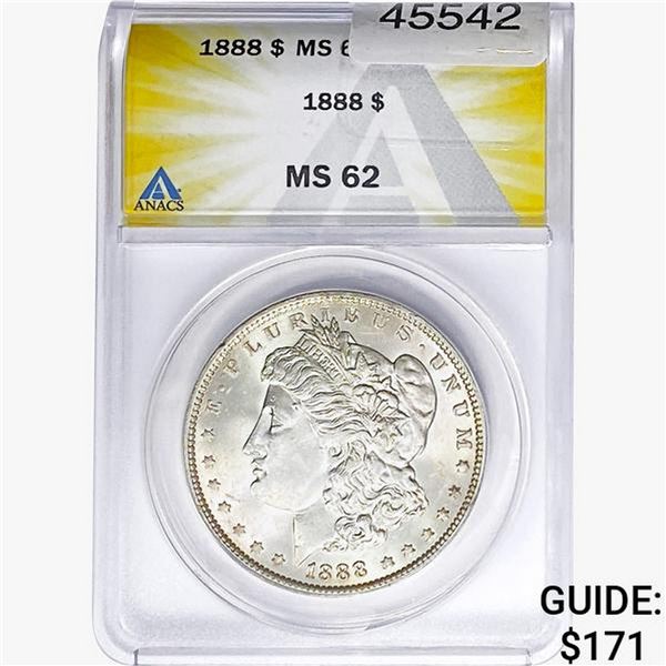 1888 Morgan Silver Dollar ANACS MS62