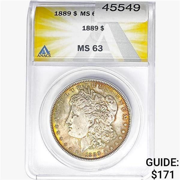 1889 Morgan Silver Dollar ANACS MS63