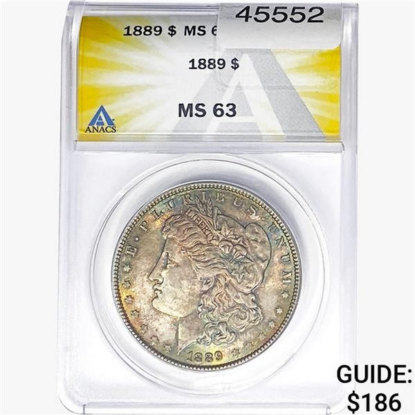 1889 Morgan Silver Dollar ANACS MS63