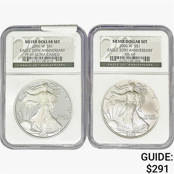 [2] 2006-W Silver Eagle NGC MS/PF69 20TH ANN.