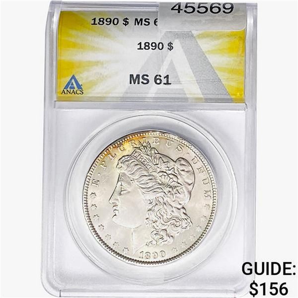 1890 Morgan Silver Dollar ANACS MS61
