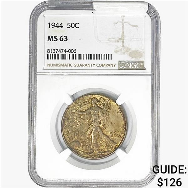 1944 Walking Liberty Half Dollar NGC MS63