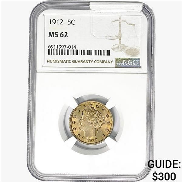 1912 Liberty Victory Nickel NGC MS62