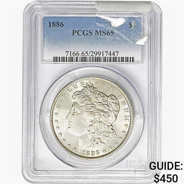 1886 Morgan Silver Dollar PCGS MS65
