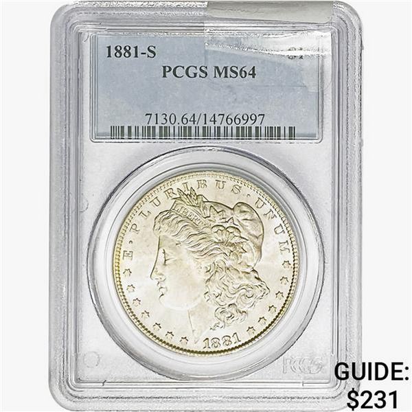 1881-S Morgan Silver Dollar PCGS MS64