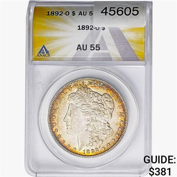1892-O Morgan Silver Dollar ANACS AU55