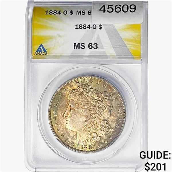 1884-O Morgan Silver Dollar ANACS MS63