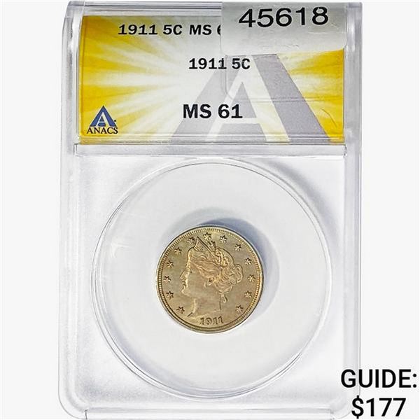 1911 Liberty Victory Nickel ANACS MS61