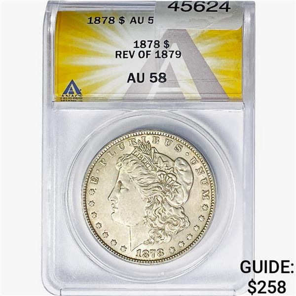 1878 REV 79 Morgan Silver Dollar ANACS AU58