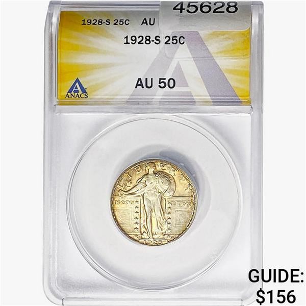 1928-S Standing Liberty Quarter ANACS AU50