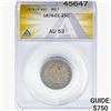 1876-CC Seated Liberty Quarter ANACS AU53