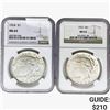 Image 1 : [2] 1922 & 1924 Silver Peace Dollar NGC MS63