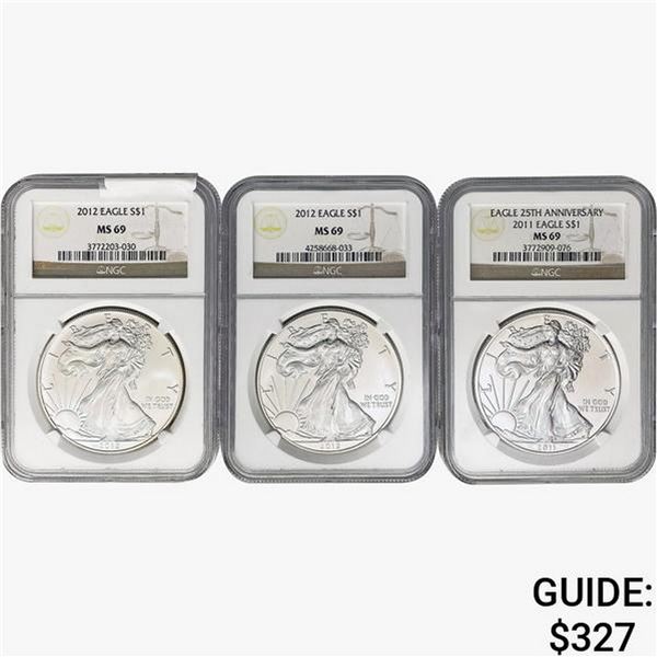 [3] 2011-2012 Silver Eagle NGC MS69