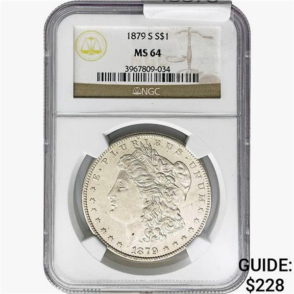 1879 Morgan Silver Dollar NGC MS64