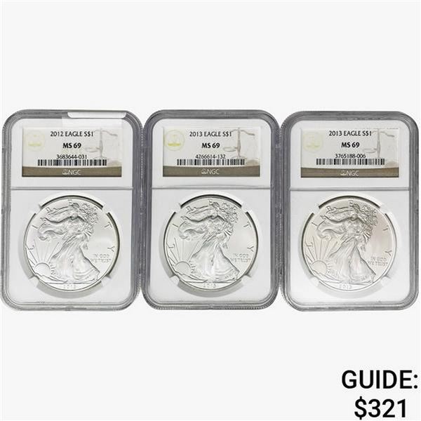 [3] 2012-2013 Silver Eagle NGC MS69