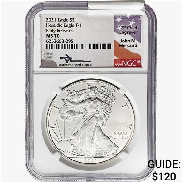 2021 Silver Eagle NGC MS70 Early Releases