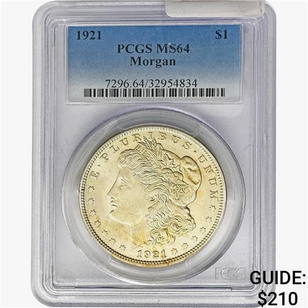 1921 Morgan Silver Dollar PCGS MS64