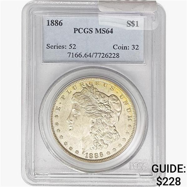 1886 Morgan Silver Dollar PCGS MS64