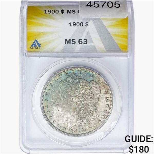 1900 Morgan Silver Dollar ANACS MS63