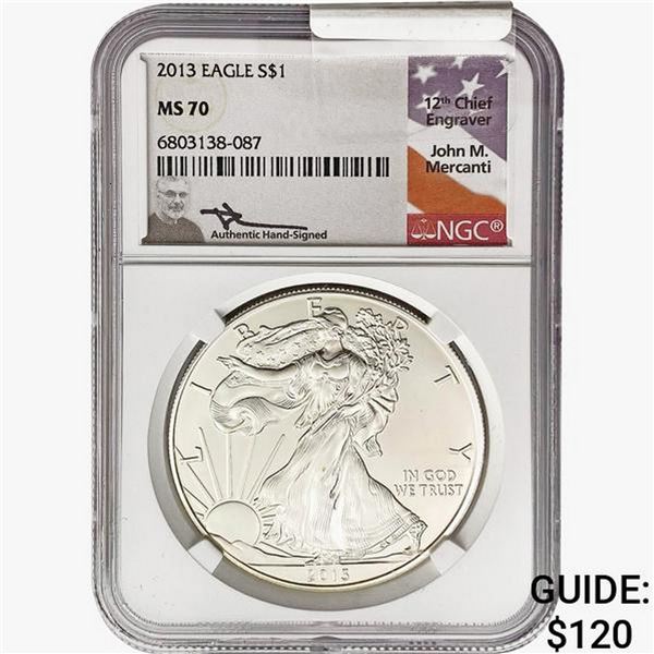 2013 Silver Eagle NGC MS70