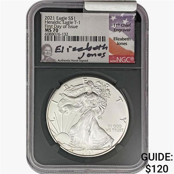 2021 Silver Eagle NGC MS70 FDOI