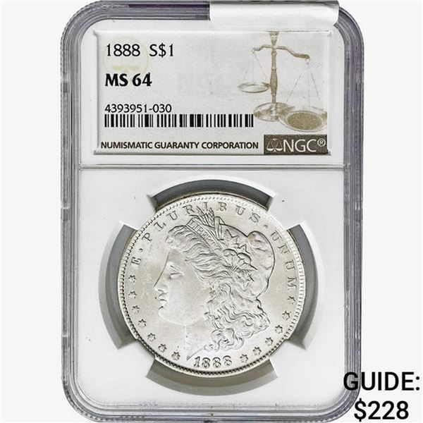 1888 Morgan Silver Dollar NGC MS64