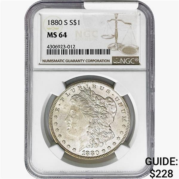 1880-S Morgan Silver Dollar NGC MS64