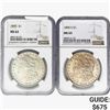 [2] 1890-S & 1890 Morgan Silver Dollar NGC MS62/63