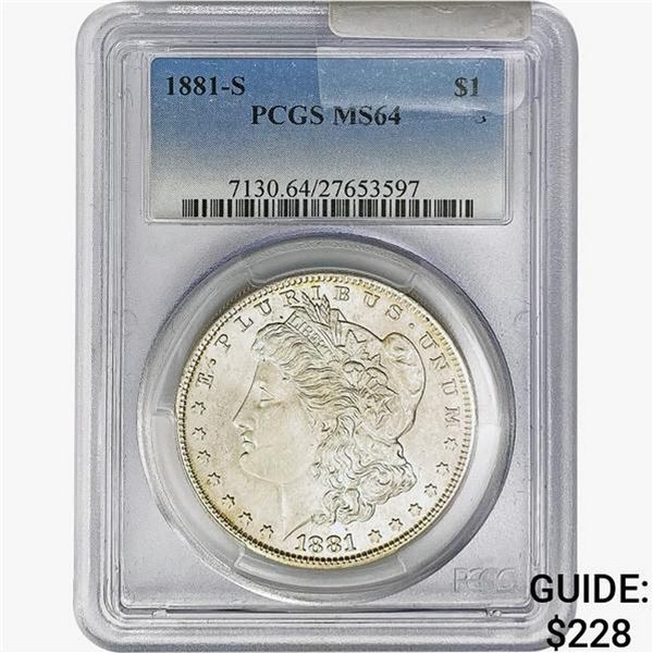 1881-S Morgan Silver Dollar PCGS MS64