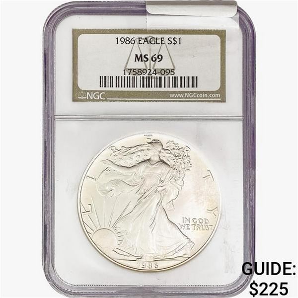 1986 Silver Eagle NGC MS69
