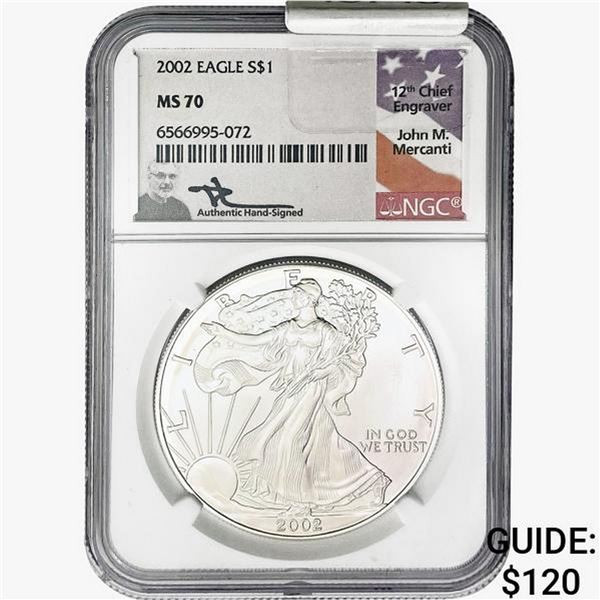 2002 Silver Eagle NGC MS70