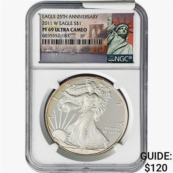 2011-W Silver Eagle NGC PF69 UC, 25TH ANN.