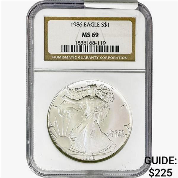 1986 Silver Eagle NGC MS69