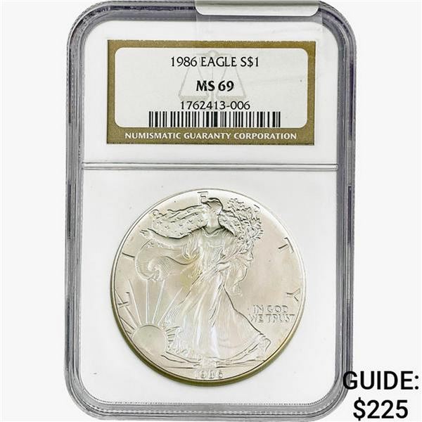 1986 Silver Eagle NGC MS69