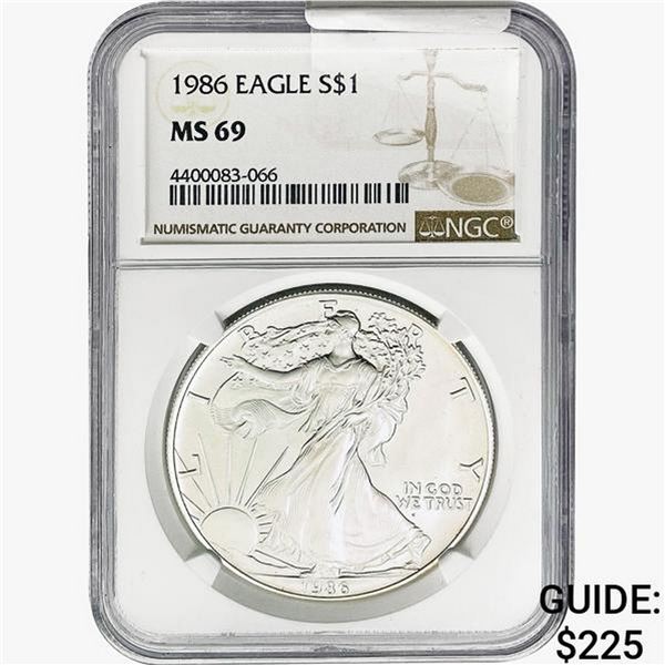 1986 Silver Eagle NGC MS69