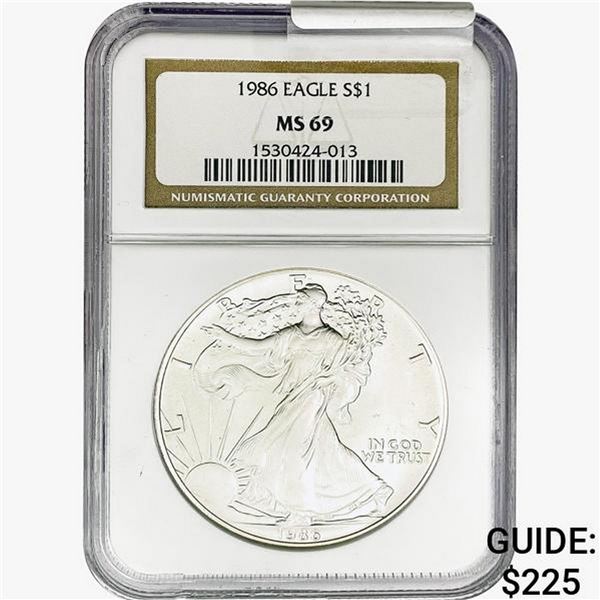 1986 Silver Eagle NGC MS69