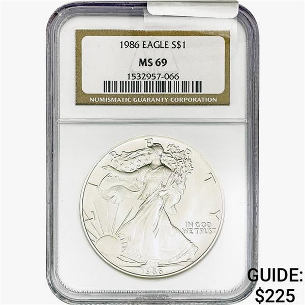 1986 Silver Eagle NGC MS69
