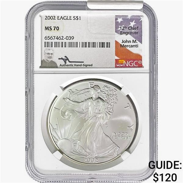 2002 Silver Eagle NGC MS70