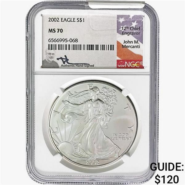 2002 Silver Eagle NGC MS70