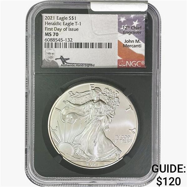 2021 Silver Eagle NGC MS70 FDOI