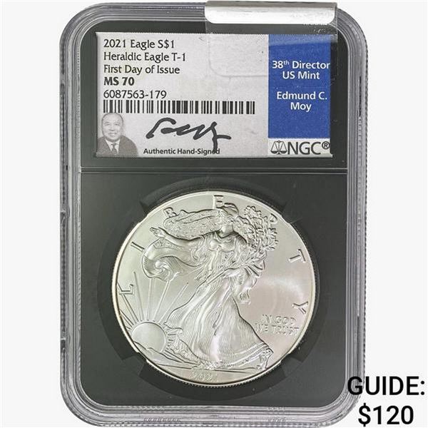 2021 Silver Eagle NGC MS70 FDOI