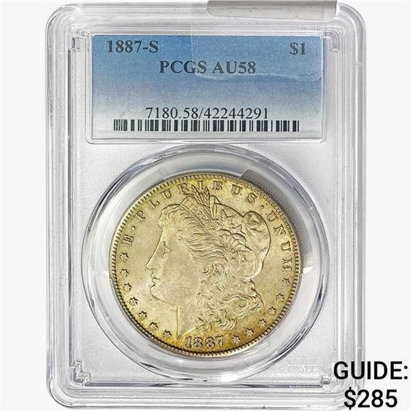 1887-S Morgan Silver Dollar PCGS AU58