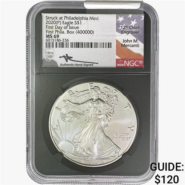 2020-P Silver Eagle NGC MS69 FDOI