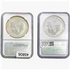 Image 2 : [2] 1999 & 2005 Silver Eagle NGC MS69