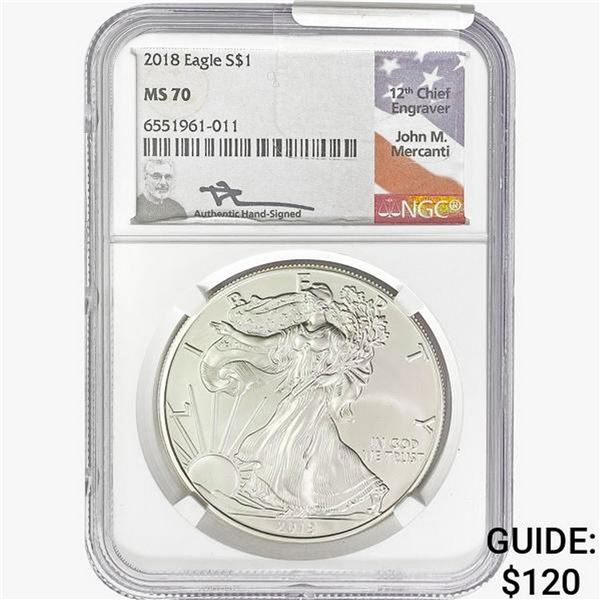 2018 Silver Eagle NGC MS70