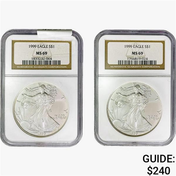 [2] 1999 Silver Eagle NGC MS69