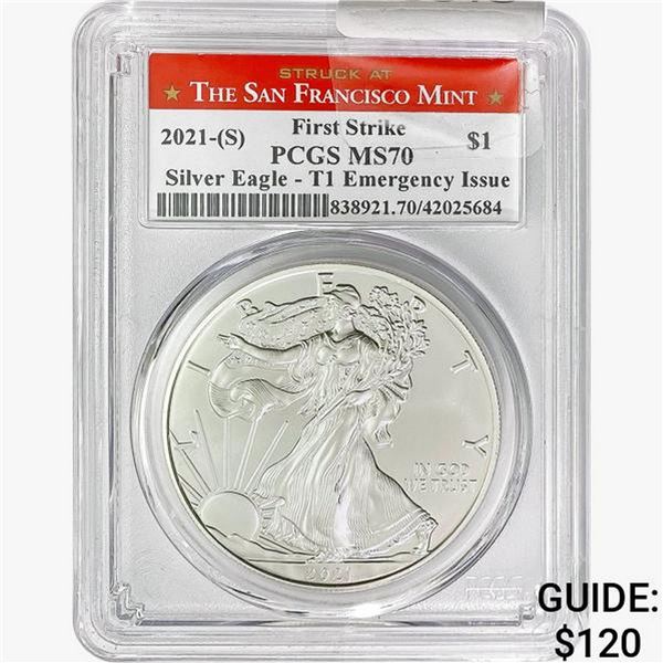 2021-S Silver Eagle PCGS MS70 Emerg. Issue