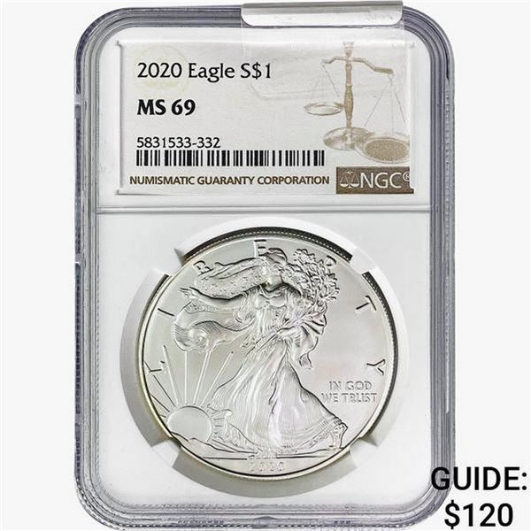2020 Silver Eagle NGC MS69