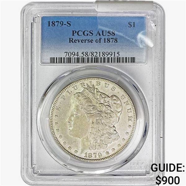 1879-S REV 78 Morgan Silver Dollar PCGS AU58