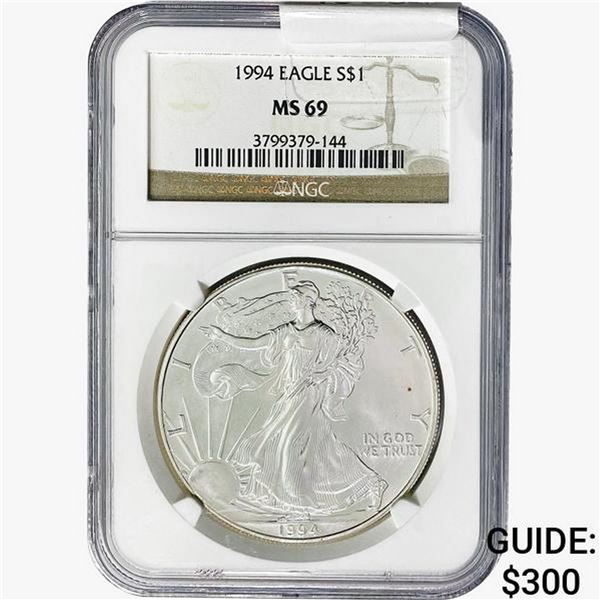 [2] 1994 & 1996 Silver Eagle NGC MS69